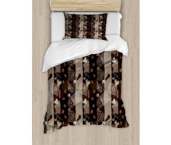 Coffee Typo Hearts Beans Duvet Cover Set