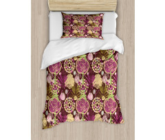 Plum French Eiffel Tower Duvet Cover Set