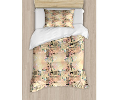 French Lettering Duvet Cover Set