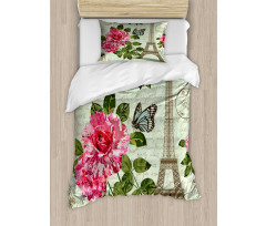 Shabby Plant Roses Leaf Duvet Cover Set