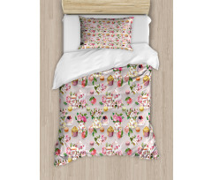 Antique Retro Tea Set Duvet Cover Set