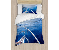 Boat Yacht Ocean Scenery Duvet Cover Set