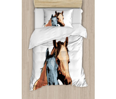 Farm Life 2 Horses Duvet Cover Set