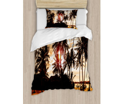 Ocean Sea Love Palms Duvet Cover Set