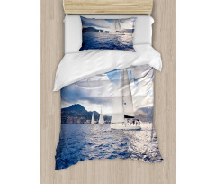 Sailing Boat on Sea Duvet Cover Set
