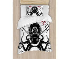 Octopus and Diver Duvet Cover Set