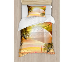 Summer Sunset on Beach Duvet Cover Set