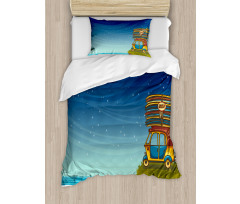 Cartoon Car Surfboards Duvet Cover Set