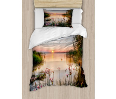 Sunset at Chudskoy Lake Duvet Cover Set