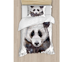 Watercolor Panda Bear Duvet Cover Set