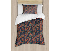 Oriental Floral Swirl Duvet Cover Set