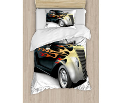 Retro 40s Drag Car Duvet Cover Set