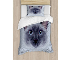Siamese Cat Portrait Duvet Cover Set