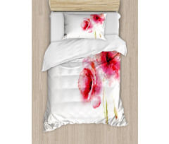 Red Poppies Vivid Spring Duvet Cover Set