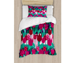 Abstract Tulips Flowers Duvet Cover Set