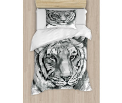 Grey Lion Head Duvet Cover Set