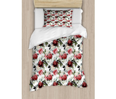 Flower Roses Buds Duvet Cover Set