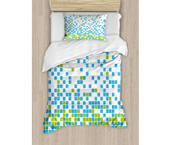 Mosaic Grid Pixel Art Duvet Cover Set