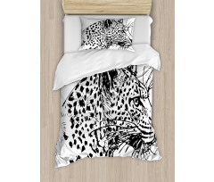 Jaguar Sketch Wildlife Duvet Cover Set