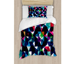 Retro Colorful Mosaic Duvet Cover Set