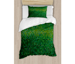 Digital Mosaic Pixel Grid Duvet Cover Set
