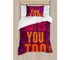 Monday Hates You Too Words Duvet Cover Set