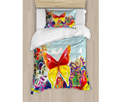 Nature Leaves Butterfly Duvet Cover Set