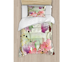 Abstract Flowers Buds Duvet Cover Set