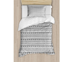 Black White Aztec Border Duvet Cover Set