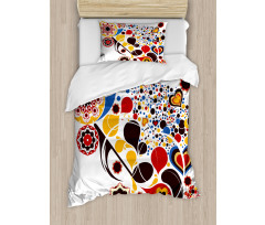 Flowers Hearts Notes Duvet Cover Set