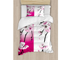 Apricot Flowers Blooms Duvet Cover Set