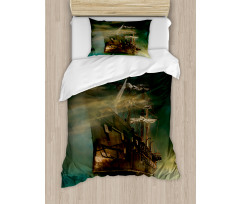 Old Ship on Calm Waters Duvet Cover Set