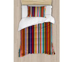 Vibrant Colors Striped Duvet Cover Set