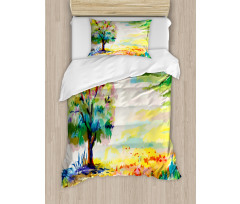 Colorful Rural Scenery Duvet Cover Set