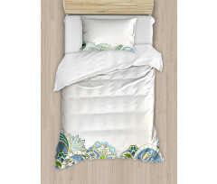 Abstract Flowers Curvy Duvet Cover Set