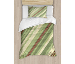 Diagonal Stripes Grungy Duvet Cover Set