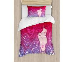 Little Mermaid Face Hair Duvet Cover Set