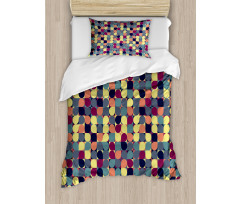 Pastel Circles Squares Duvet Cover Set