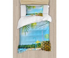 Coconut Pineapple Summer Duvet Cover Set