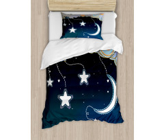 Clouds Stars and Moon Duvet Cover Set