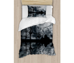 Trees Night Sky Cloud Duvet Cover Set