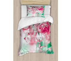 Rose Petals Butterfly Duvet Cover Set