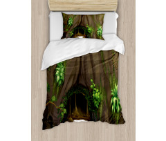 Fantasy Tree Cave Moss Duvet Cover Set