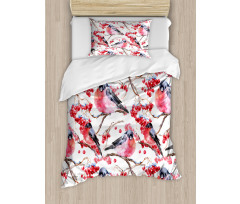 Birds Branches Berries Duvet Cover Set