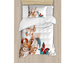 Colorful Butterflies Fly Duvet Cover Set