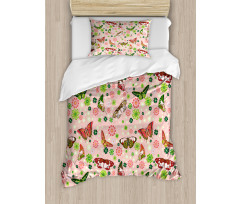 Butterflies Shamrocks Duvet Cover Set