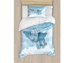 Baby Elephant and Clouds Duvet Cover Set