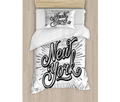 New York Typography Duvet Cover Set