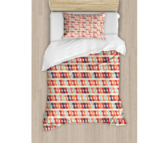 Retro Geometric Zigzag Duvet Cover Set