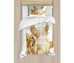 Cat Playing with Feather Duvet Cover Set